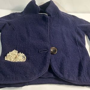 Anthropologie Charlie & Robin Navy Sweater Blazer